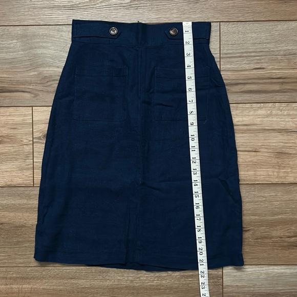 Blue Pencil Skirt with Pockets - Picture 6 of 6